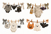 Halloween Clothesline Clipart PNG, a Seasonal Illustration by Designworld (Thumbnail 2 of 5)