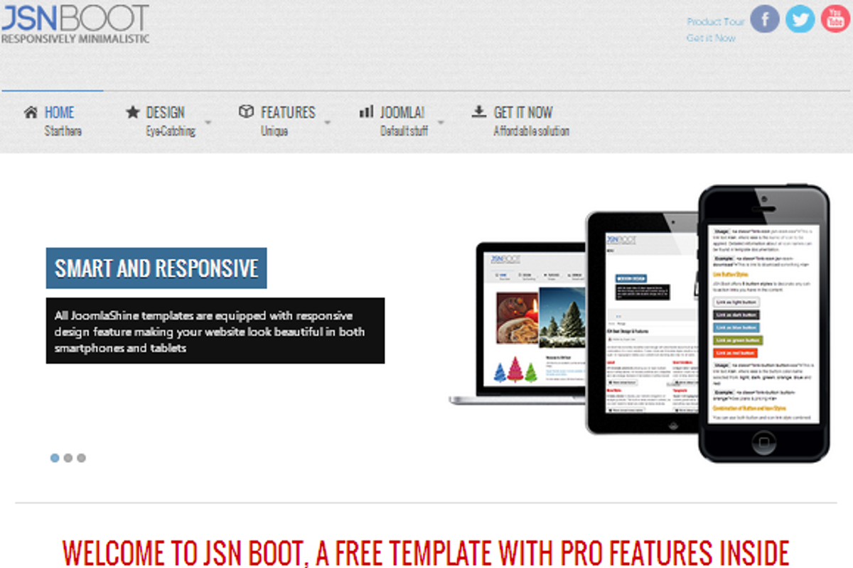 JSN Boot - Joomla Free Theme, a Websites & App Template by JoomlaShine (Photo 1 of 5)
