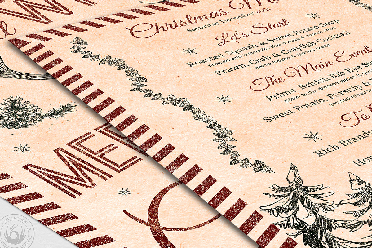 Christmas Menu Template V8, a Flyer Template by ThatsDesignArt (Photo 3 of 7)