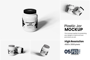 Supplement Jar Mockup, a Packaging Mockup by bimockup