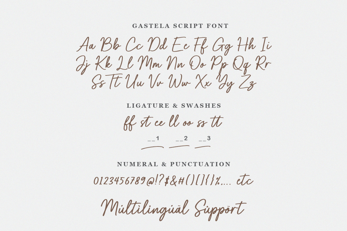 Gastela Brush Script Font with Swash, a Script Font by Typebae (Photo 15 of 17)