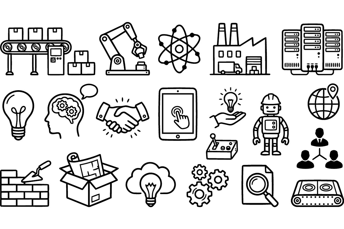 Industrial Technology Icon Set, an Illustration by designvectx (Photo 2 of 3)