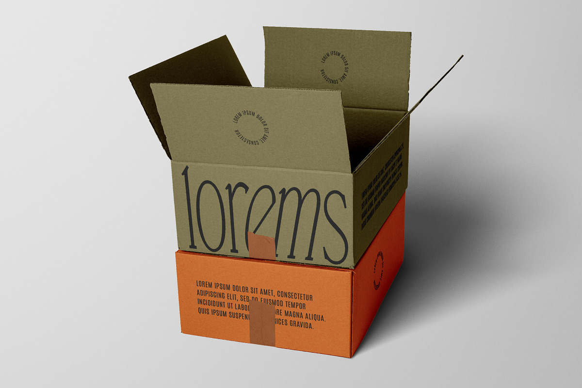 Realistic Carton Box Mockup Kit, a Packaging Mockup by Catkie - Digital Art (Photo 9 of 9)