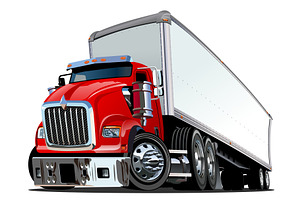 Cartoon semi truck