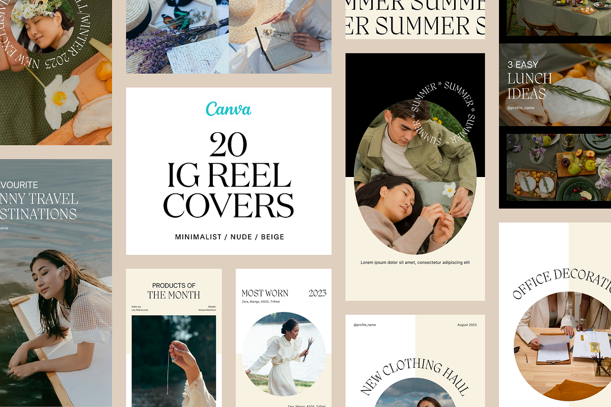 20 Beige Instagram Reel Covers, a Social Media Template by Studio K (Photo 1 of 7)