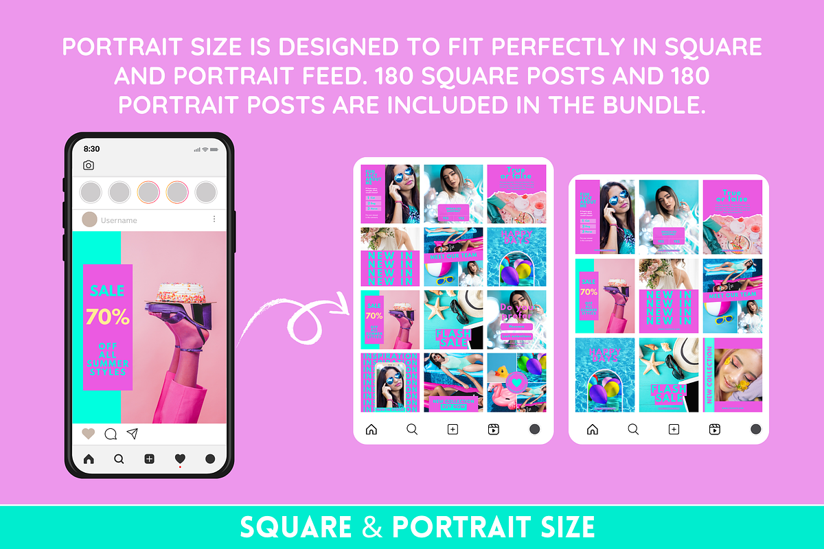 Purple & Blue Instagram Templates preview 5