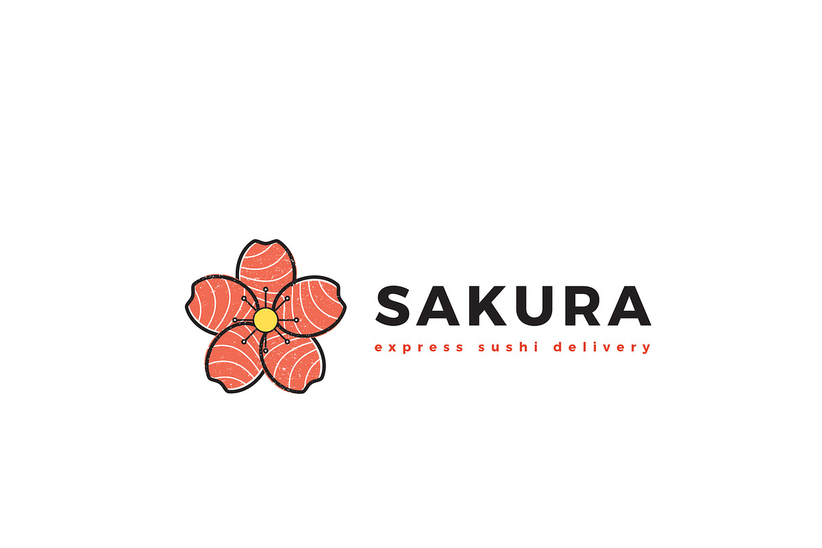 Sakura Sushi Delivery Logo Template, a Branding & Logo Template by ND Design (Photo 5 of 6)