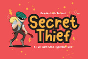 Secret Thief - A Cute Sans Font, a Sans Serif Font by Graphicfresh (Thumbnail 1 of 7)