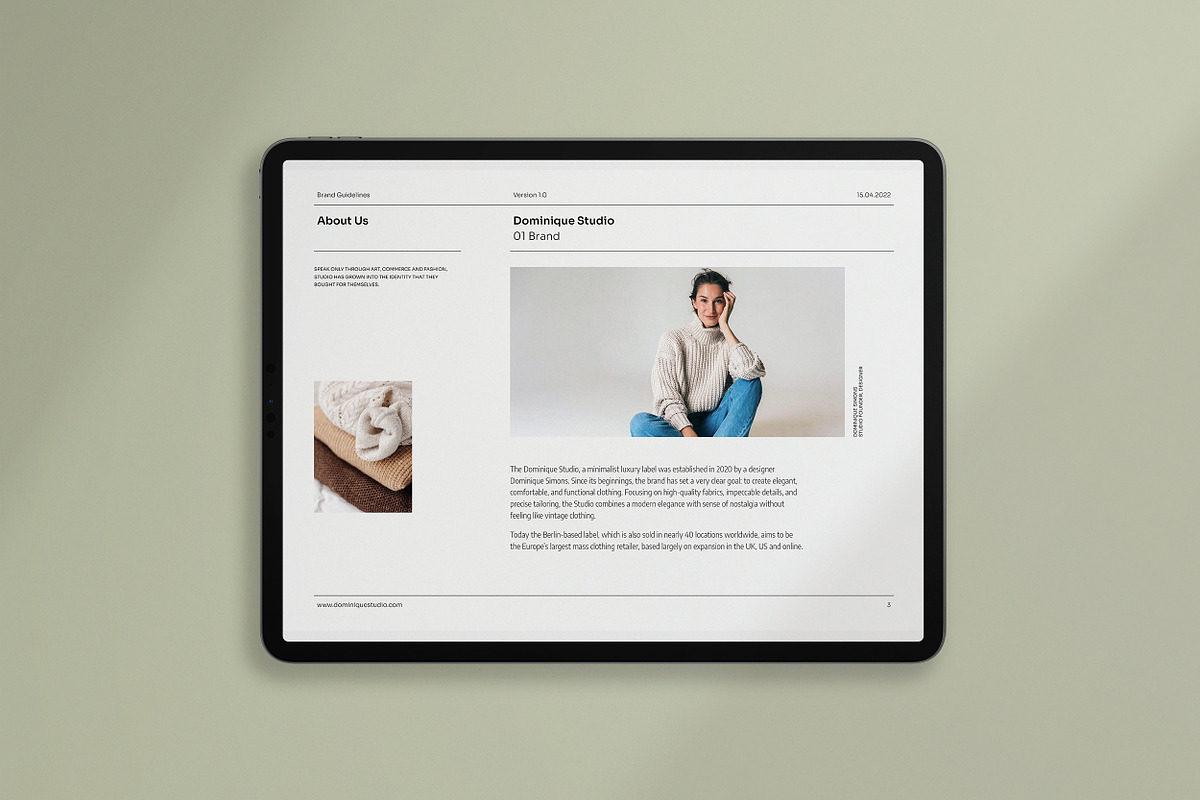 DOMINIQUE STUDIO / Brand Guidelines, a Branding & Logo Template by Studio Dara (Photo 12 of 20)