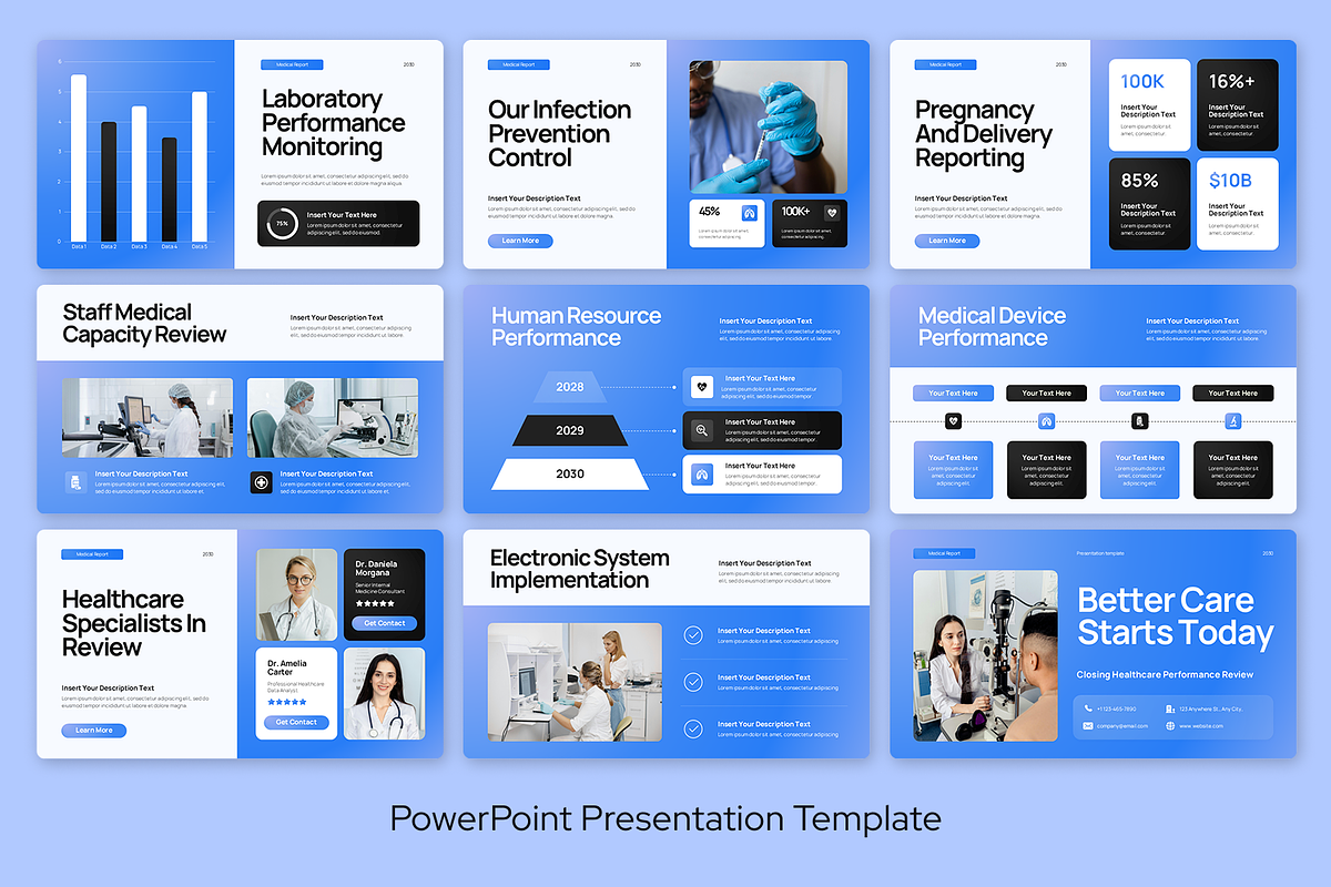 Blue White Medical Report Powerpoint, a Presentation Template by Sixtemp (Photo 3 of 3)