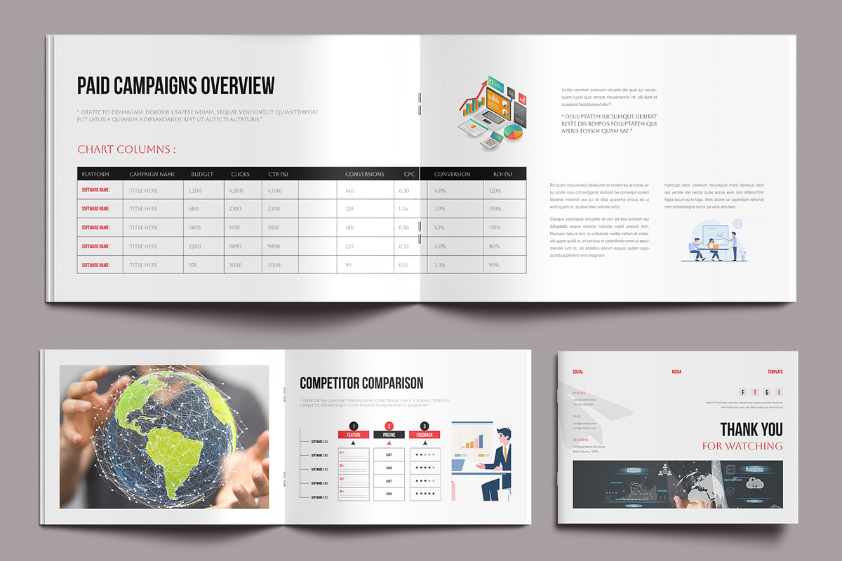 Social Media Report Template, a Brochure Template by MightyDesign (Photo 6 of 9)