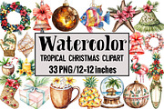 Tropical Christmas Clipart, an Illustration by Design Market (Thumbnail 1 of 3)