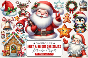 Jolly & Bright Christmas Cuties Pngs, an Illustration by RobertsArt