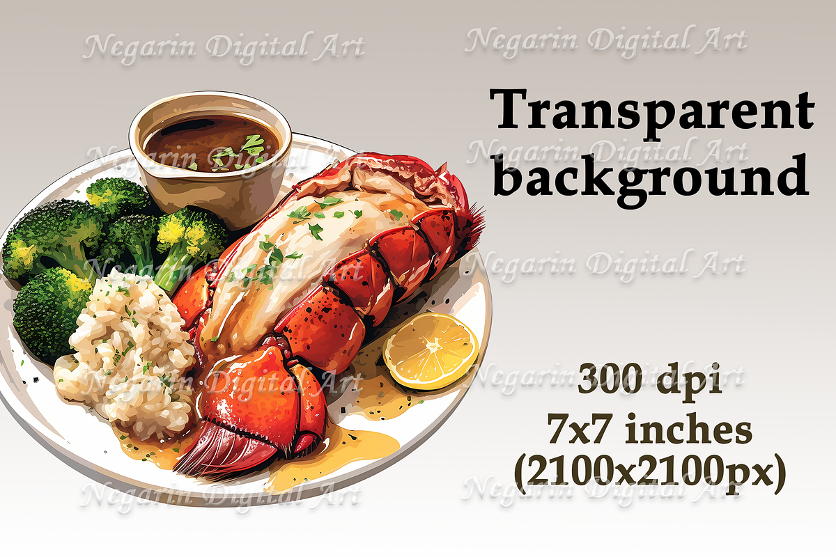 Watercolor Seafood Clipart, an Object Graphic by Negarin Digital Art (Photo 8 of 9)