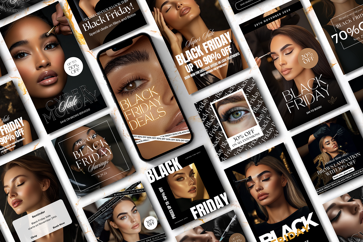 Black Friday Brow Technician Insta, a Social Media Template by DesignsbyMariaStudio (Photo 1 of 10)
