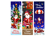 Christmas banners with funny Santa, an Illustration by Vector Tradition (Thumbnail 2 of 3)