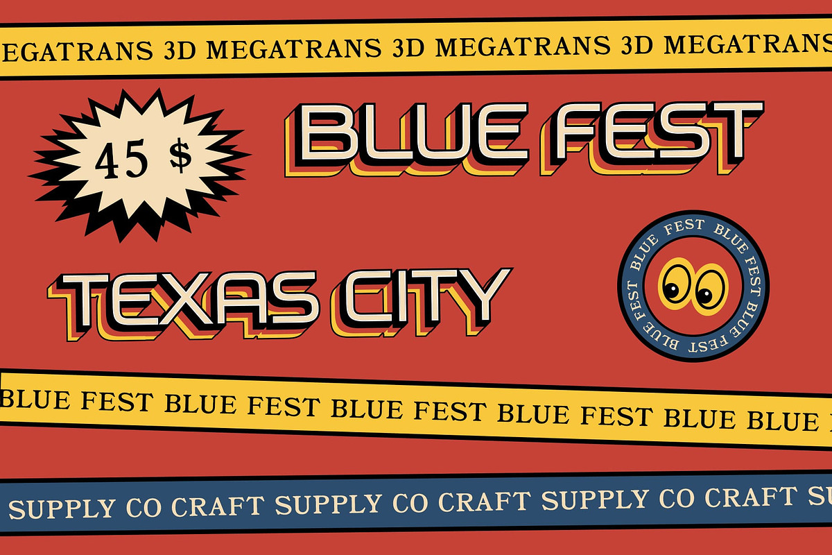 Megatrans 3D, a Sans Serif Font by Craft Supply Co. (Photo 5 of 8)