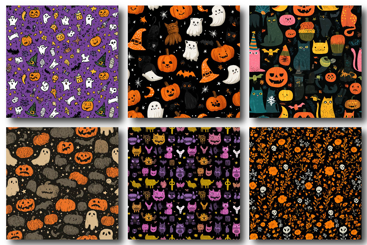 Halloween Digital Paper, an Illustration by DreamPrint404 (Photo 4 of 4)
