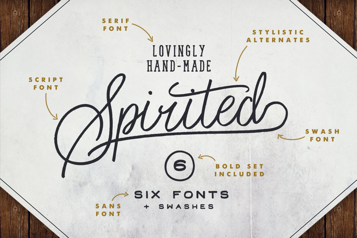 Spirited • 6 Fonts + Swashes preview 7