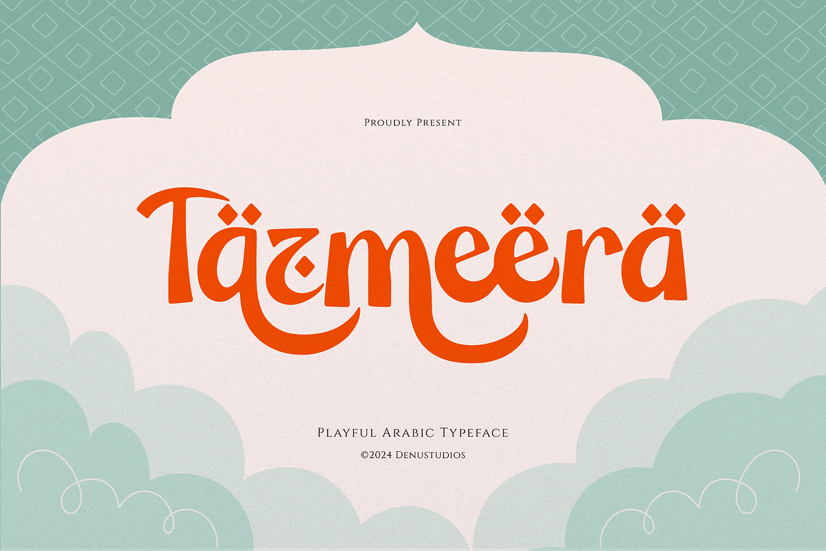 Tazmeera | Playful Arabic Typeface, a Handwritten Font by Denustudios (Photo 1 of 12)