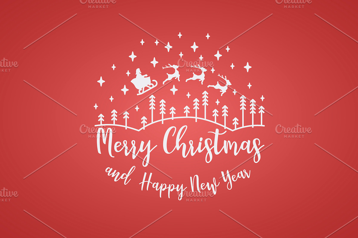 Merry Christmas cards set, a Decorative Illustration by IvanFet (Photo 5 of 14)