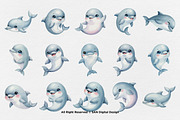 15 Bundle Watercolor Dolphin Fish, an Animal Illustration by Morspective (Thumbnail 8 of 8)
