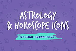 120 Hand-drawn Astrology icons