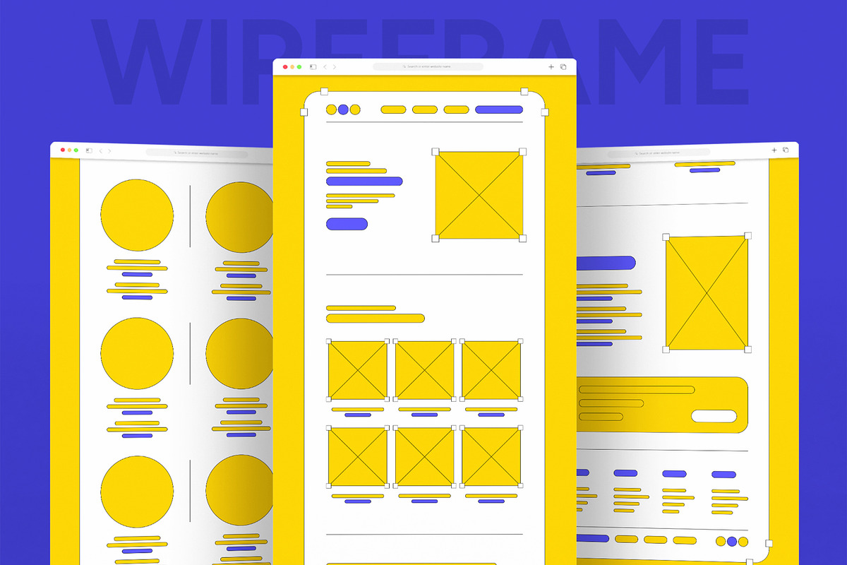 Line Wireframe Website Landing Page, a Landing Page Template by ContestDesign (Photo 1 of 6)