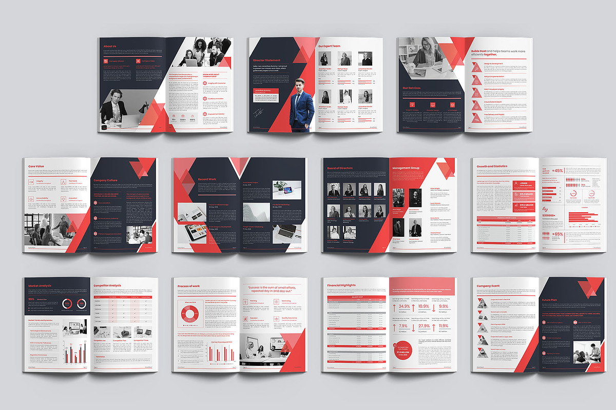 32-page Annual Report Brochure Word, a Brochure Template by TheBrightGrap (Photo 4 of 6)