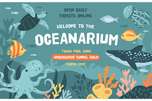 Oceanarium exhibition invitation, an Animal Illustration by YummyBuum