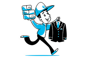 Delivery of laundry. Vector.