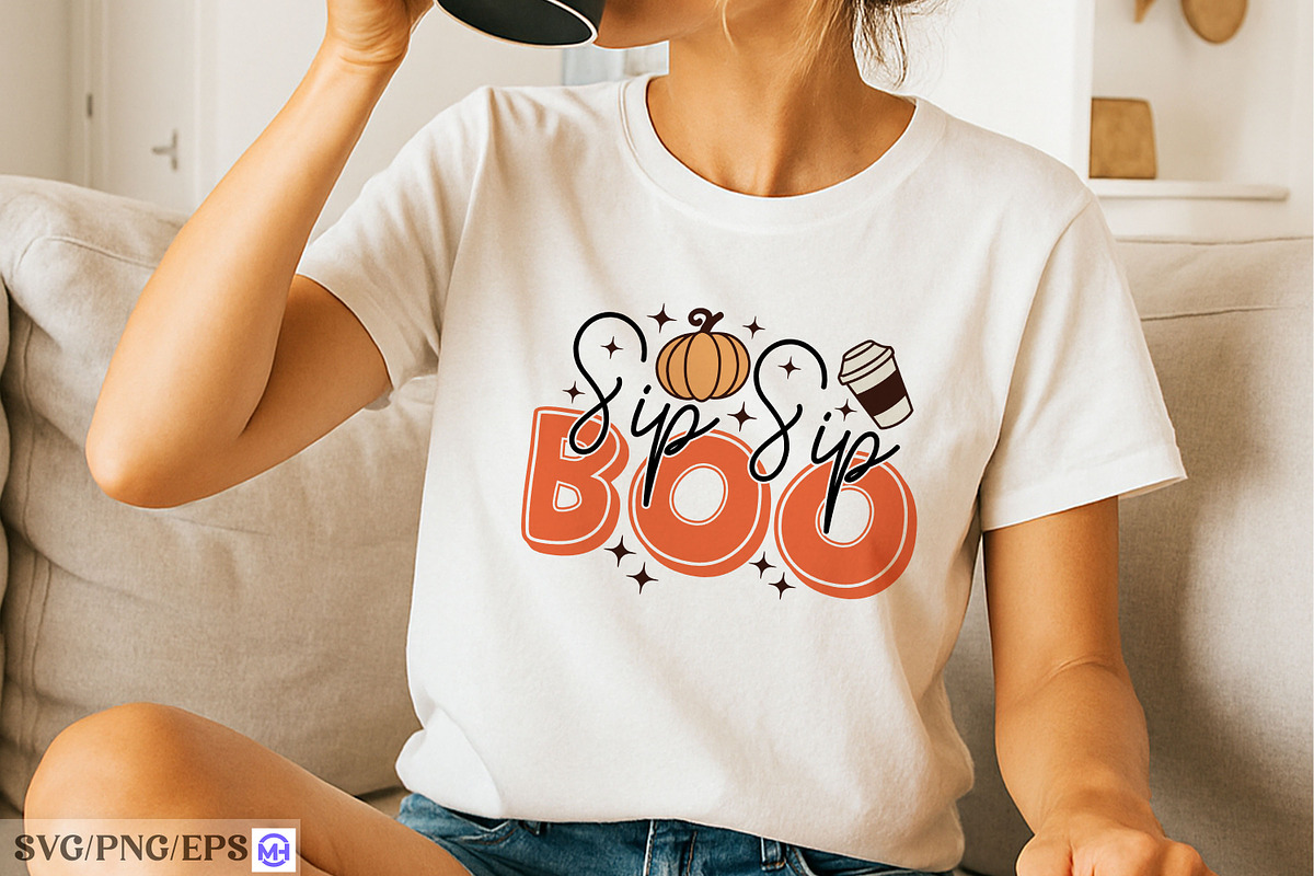 Sip Sip Boo SVG Halloween Quotes, a Graphic by mh_arif (Photo 4 of 4)