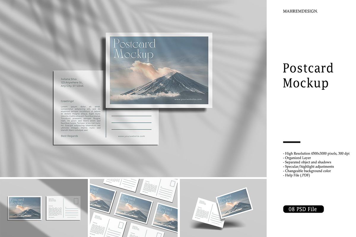 Postcard Mockup, a Product Mockup by mahremdesign (Photo 1 of 9)