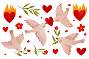Peace Dove Clipart Set, Anti War, an Object Graphic by the_myro (Thumbnail 1 of 6)