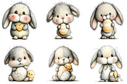 Whimsical Bunny Easter Clipart, an Illustration by Sublimation Artist (Thumbnail 6 of 7)