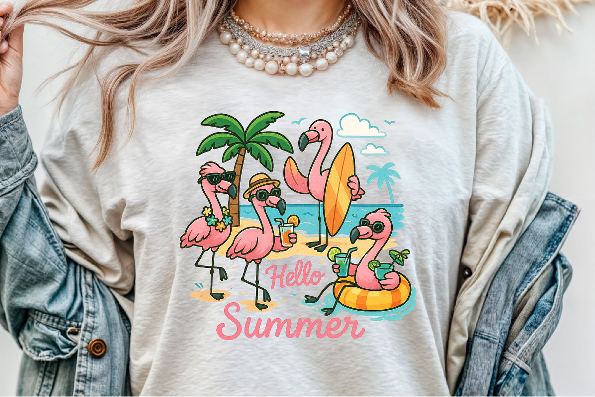 Flamingo Summer Png Sublimation Desi, an Illustration by Sublimation Artist (Photo 7 of 9)