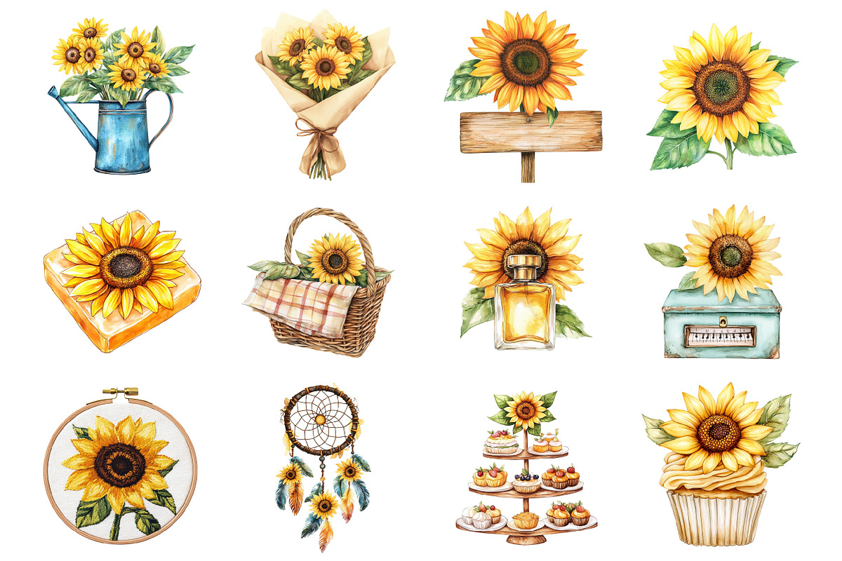 Sunflower Mother's Day Clipart, an Illustration by Design Market (Photo 2 of 4)