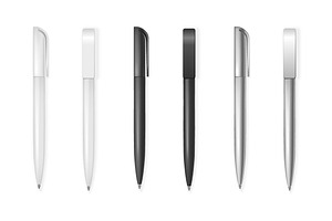 Set Of Blank Vector Pens.