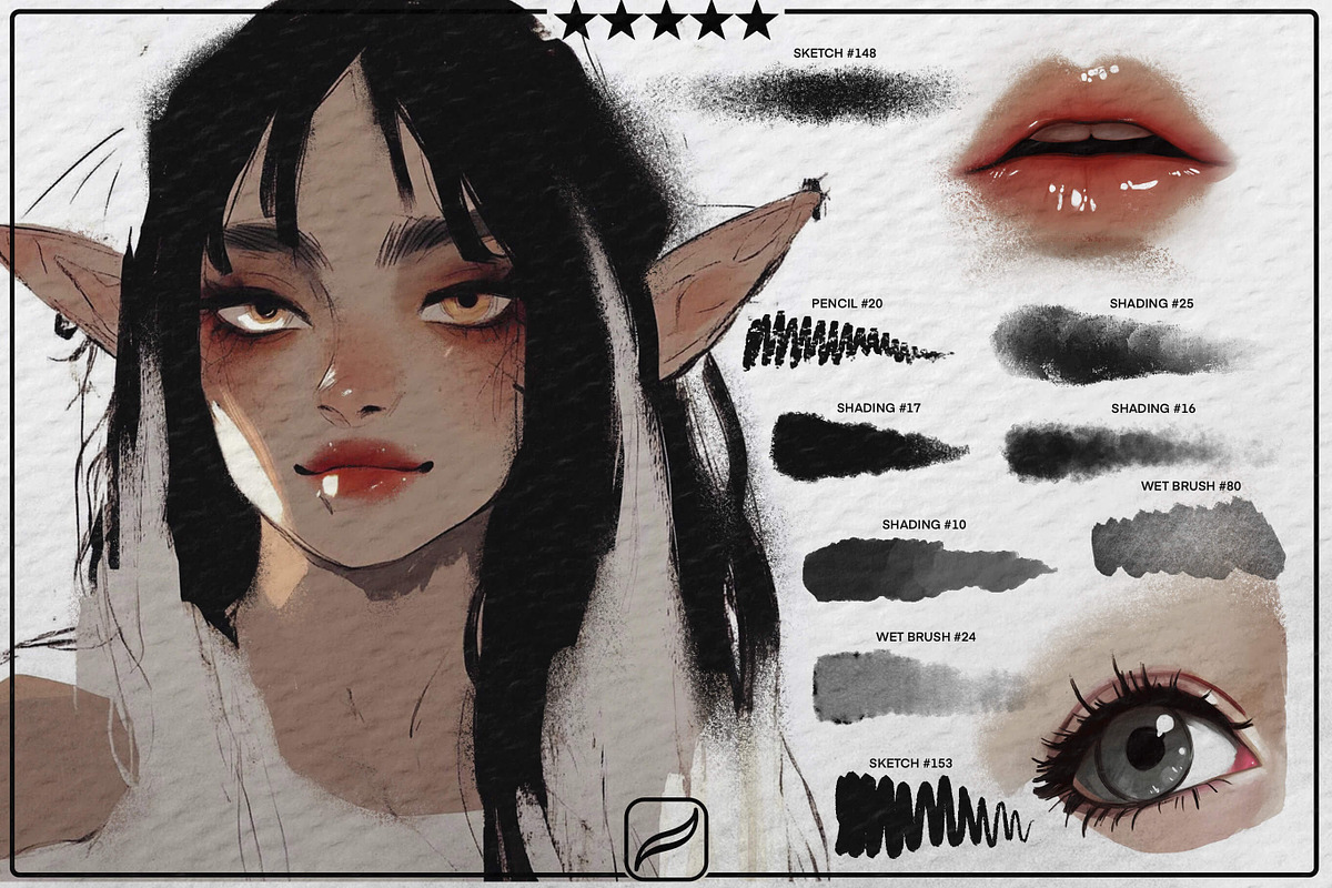 2000+ Mega Bundle Procreate Brushes, a Brush Add-On by BrushArchive (Photo 7 of 9)