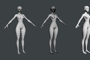 Stylized Female 02 Fine Shape Mesh