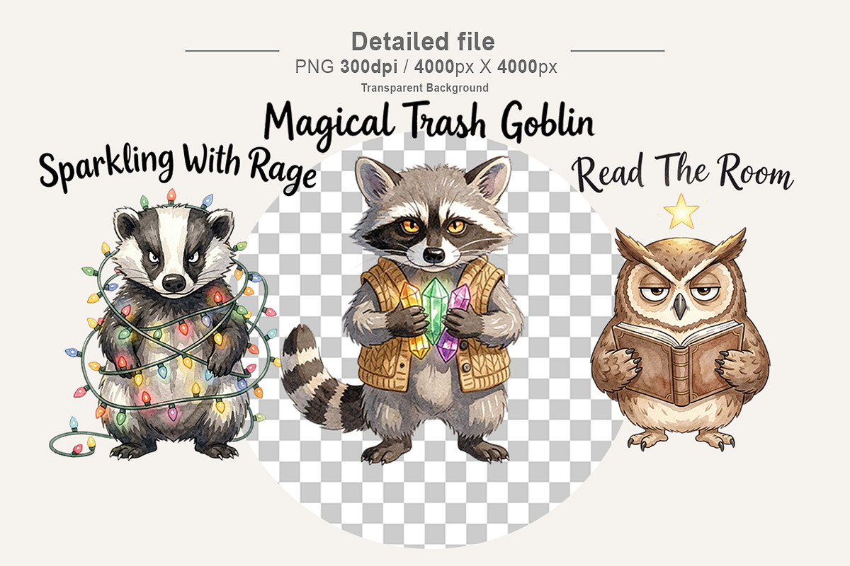 Grumpy Woodland Hygge Sublimation, a Decorative Illustration by Artnoy (Photo 3 of 18)