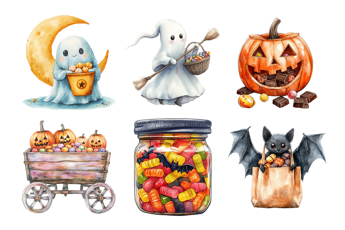 Halloween Trick or Treat Clipart, an Illustration by Daily.Designs (Photo 5 of 5)