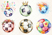 Watercolor Soccer Ball Clipart, an Illustration by Libby Wishes (Thumbnail 2 of 5)
