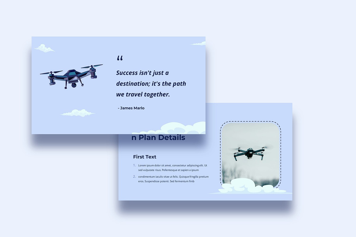 Drone Presentation Template, a Presentation Template by BumbleGraph Studio (Photo 2 of 4)
