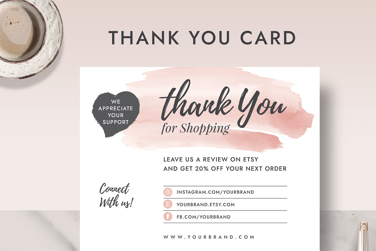 Thank You Order Card TC001, a Card Template by Draca Design Co (Photo 3 of 3)