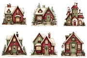 Whimsical Christmas House Clipart, an Illustration by designcity5 (Thumbnail 3 of 5)
