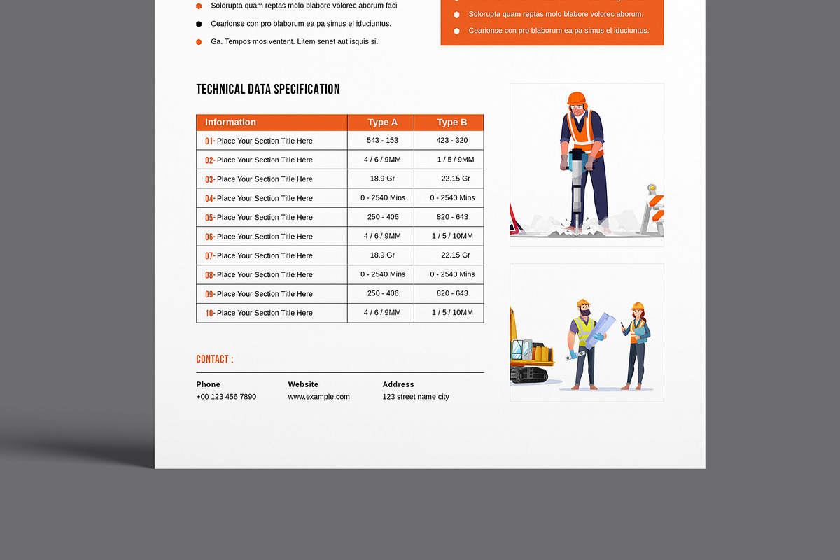 Technical Data Sheet Template Layout