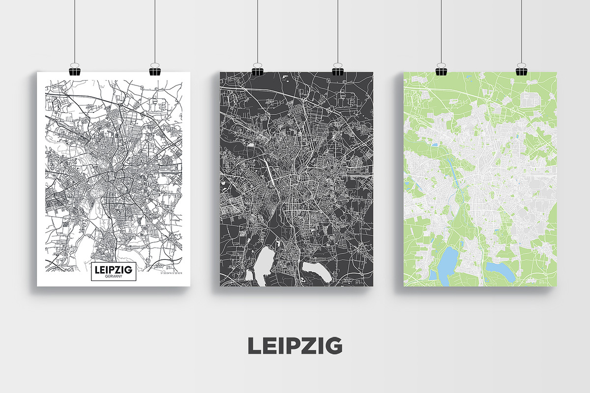 5 maps of Germany cities set 2, an Education Illustration by MaximGertsen (Photo 5 of 9)