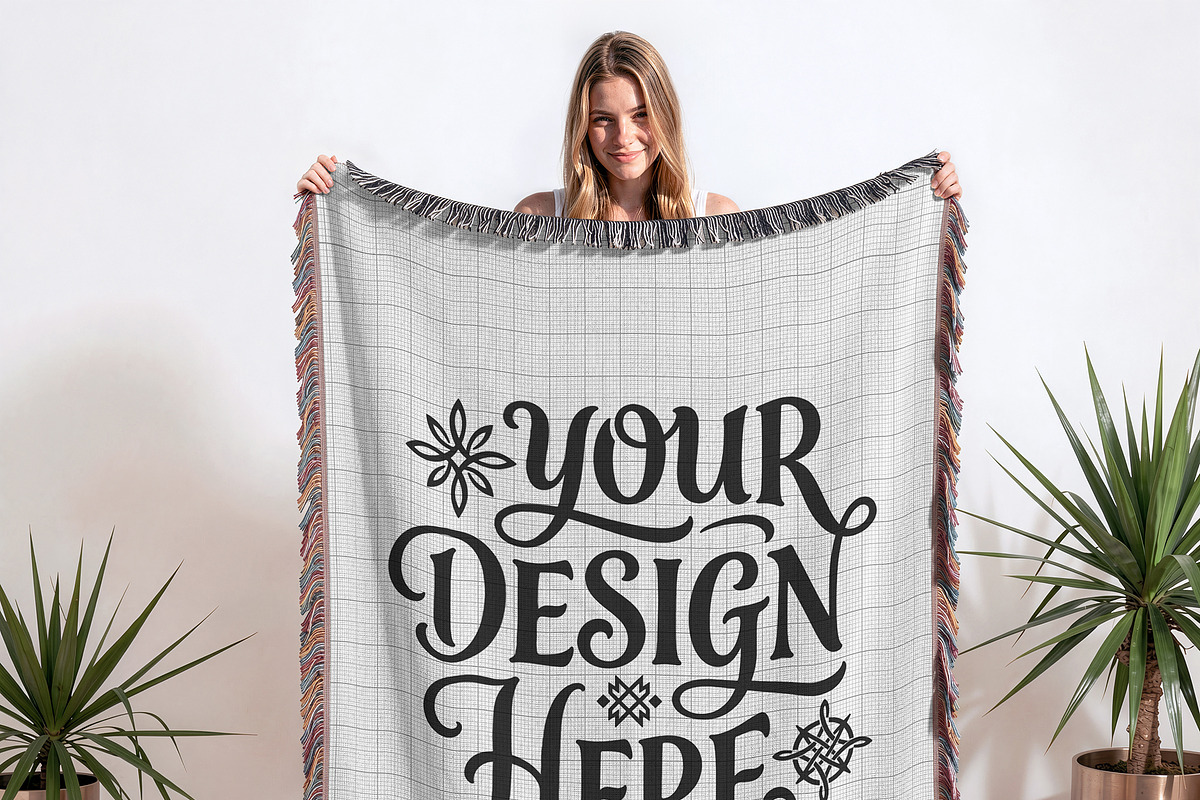 Woven Blanket Mockup PSD / PNG, a Household Mockup by Mockups Studio (Photo 1 of 6)