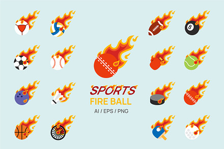 sports fire ball elements pack.